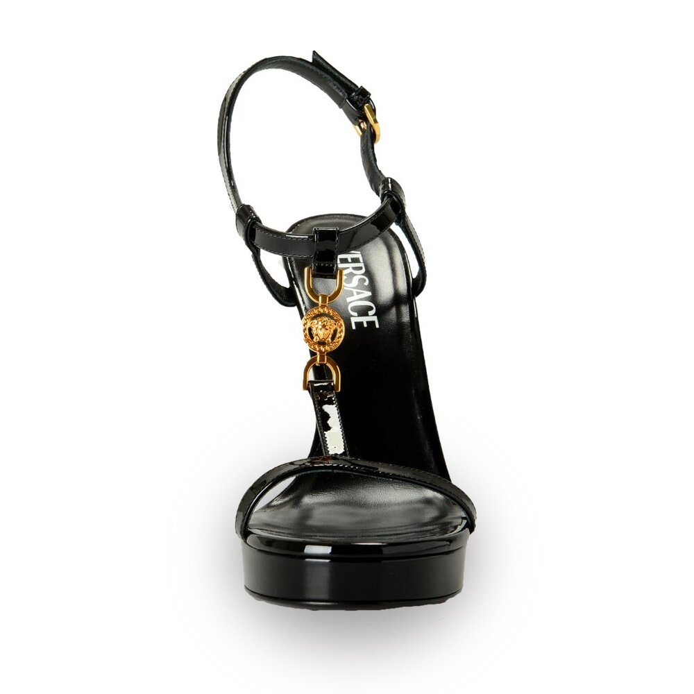 Versace Women's Gold Medusa Leather Heeled Platform Pumps Shoes US 10 IT 40 - Picture 5 of 8